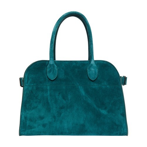 The Row SOFT MARGAUX 10 bag in suede in teal / green
