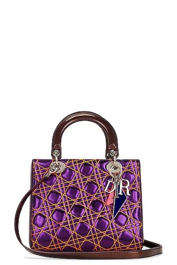 dior lady lambskin handbag in purple