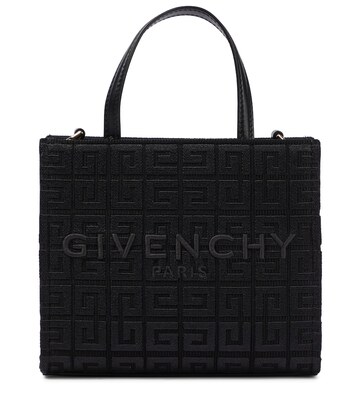 givenchy g mini logo canvas tote bag in black
