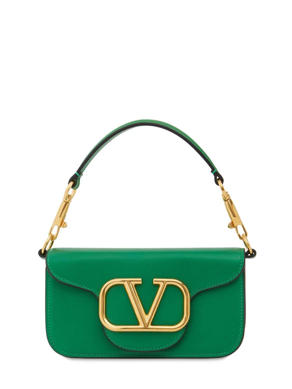 VALENTINO GARAVANI Sm Locò Leather Shoulder Bag in green