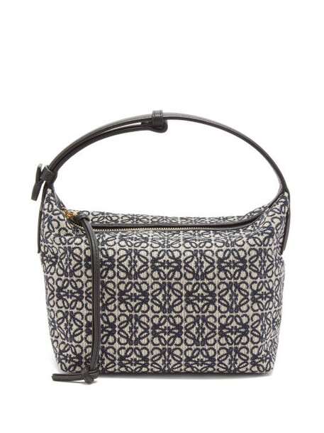 Loewe - Cubi Anagram-jacquard Canvas And Leather Bag - Womens - Black White