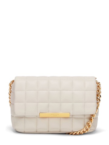 demellier phoenix smooth leather shoulder bag in white