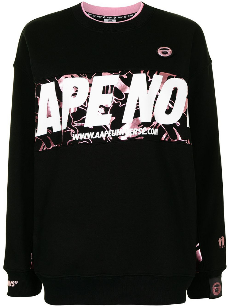 AAPE BY *A BATHING APE® AAPE BY *A BATHING APE® logo-print crew-neck sweatshirt - Black