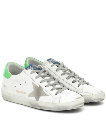 golden goose exclusive to mytheresa – superstar neon leather sneakers in white