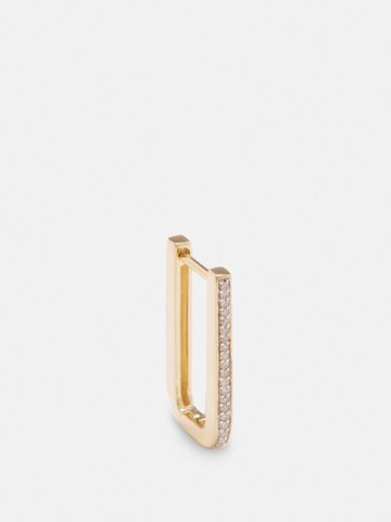 otiumberg - diamond & 9kt recycled-gold single hoop earring - womens - gold multi