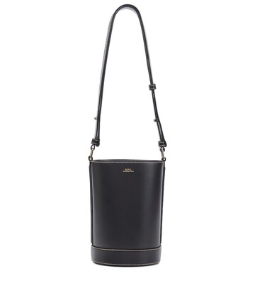 A.P.C. Ambre Small leather bucket bag in black