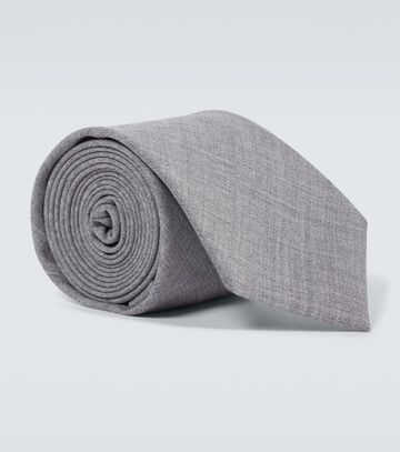 brunello cucinelli wool tie in grey