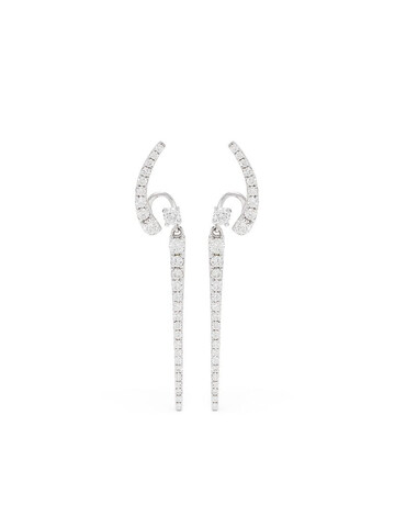 Stefere 18kt white gold diamond drop earrings in silver