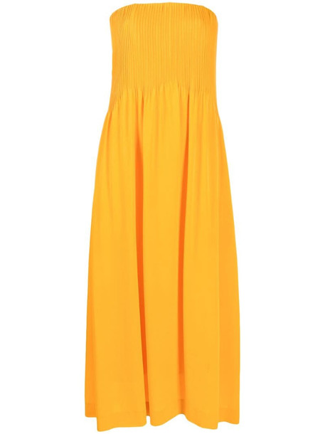 Nina Ricci pleated front maxi dress in orange