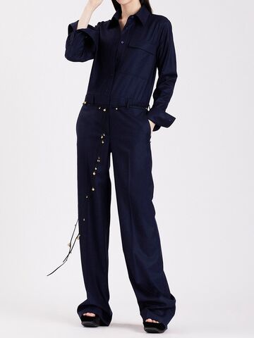 STELLA MCCARTNEY Casual Wool Flannel Jumpsuit in navy