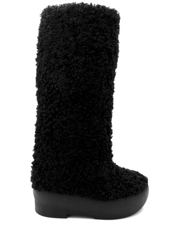gia borghini 50mm faux shearling snow boots in black